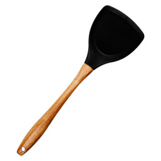 Лопатка силіконова кухонна для сковороди 33.5 (см) лопатка з силікону для кухні з дерев'яною ручкою HP-8-55 (LG-HP-8-55)