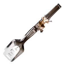 Щипці кухонні металеві 29×5 (см) кулінарні щипці для м'яса, риби, гриля кухарські щипці для Сріблястий HP-8-63 (LG-HP-8-63)