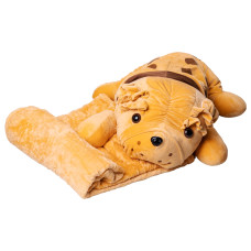 Іграшка-подушка з пледом всередині Собака обіймашка 65 (см) Коричневий Colorful Home 9527-40BR (LG-9527-40BR)