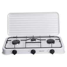 Настільна газова плита на 3 конфорки Sokany 5.5 кВт Біла Lugi SK-6003W (LG-SK-6003W)