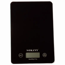Ваги для кухні Sokany до 5 кг електронні на батарейках Чорні Lugi SK-19027B (LG-SK-19027B)