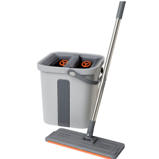 Телескопічна швабра з плоскою насадкою та відро з двома секціями для миття підлоги й віджиму, комплект для прибирання HP-35015-20 (LG-HP-35015-20)