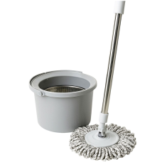 Набір для вологого прибирання з круглою телескопічною шваброю з мікрофібри та відром із віджимом для дому HP-35015-21 (LG-HP-35015-21)