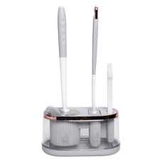 Набір для туалету настінний 3 в 1: 2 йоржики + щітка, йорж для унітазу силіконовий з щіткою йоржик для унітазу HP-35015-47G (LG-HP-35015-47G)