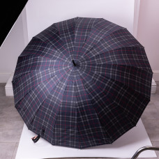 Класична парасолька-тростина напівавтомат з поліестеру 16 спиць діаметр 117 см Синя HP-23-4BL (LG-HP-23-4BL)