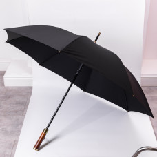 Класична парасолька-тростина напівавтомат з поліестеру 8 спиць діаметр 124 см Чорна HP-23-6B (LG-HP-23-6B)