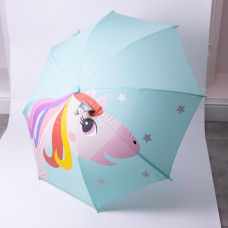 Класична дитяча парасолька-тростина механічна з поліестеру міцна надійна 8 спиць діаметр 89 см М'ятний HP-23-12M (LG-HP-23-12M)