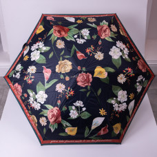 Парасолька механічна елегантна з принтом міцна надійна з поліестеру діаметр 99 см Чорний HP-23-15B (LG-HP-23-15B)