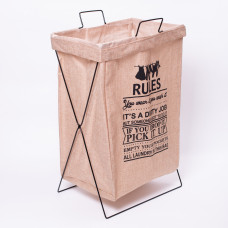 Кошик для білизни на підставці 36×32×52 (см) м'який Бежевий HP-41-11BE (LG-HP-41-11BE)