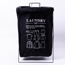 Кошик для білизни на підставці 36×32×52 (см) м'який Чорний HP-41-11B (LG-HP-41-11B)
