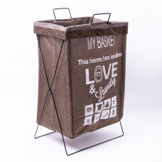 Кошик для білизни на підставці 36×32×52 (см) м'який Коричневий HP-41-11HAKI (LG-HP-41-11HAKI)