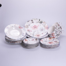 Столовий сервіз з порцеляни Fleur на 6 осіб 30 предметів HP-HK-5 (LG-HP-HK-5)