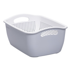 Кошик-друшлак 2 в 1 для миття овочів, фруктів і зелені 32×23×13 (см) Білий HP-45-5W (LG-HP-45-5W)