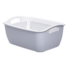 Кошик-друшлак 2 в 1 для миття овочів, фруктів і зелені 32×23×13 (см) Сірий HP-45-5G (LG-HP-45-5G)
