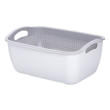 Кошик-друшлак 2 в 1 для миття овочів, фруктів і зелені 29,5×21×11 (см) Сірий HP-45-6G (LG-HP-45-6G)
