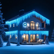 Вулична гірлянда Бахрома 50 м 840 LED чорний провід Синій 50MBBL (LG-50MBBL)