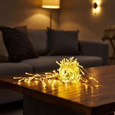 Новорічна гірлянда штора 1,5х1,5 м 64 LED кімнатна гірлянда білий провід Жовте світло ZWM1564LEDY (LG-ZWM1564LEDY)