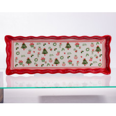 Сервірувальне новорічне блюдо для закусок Merry Christmas 36,5×13×3 (см) з порцеляни CR-1-16 (LG-CR-1-16) Сервірувальне новорічне блюдо для закусок Merry Christmas 36,5×13×3 (см) з порцеляни CR-1-16 (LG-CR-1-16)