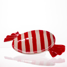 Новорічна тарілка з порцеляни у формі цукерки  Ø15,5 см CR-1-25 (LG-CR-1-25)