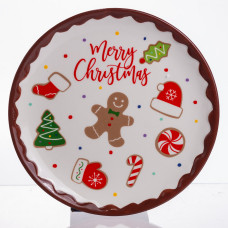 Новорічна тарілка з порцеляни Merry Christmas Ø21 см CR-1-40 (LG-CR-1-40)