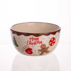 Тарілка супова порцелянова новорічна Ø15 (см) Merry Christmas 800 мл CR-1-44 (LG-CR-1-44)