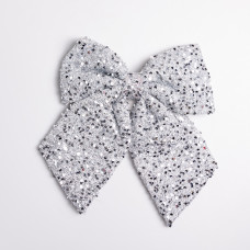 Бант новорічний для декору з паєтками на ялинку 35×45 (см) Сріблястий CR-2-27 (LG-CR-2-27) Бант новорічний для декору з паєтками на ялинку 35×45 (см) Сріблястий CR-2-27 (LG-CR-2-27)