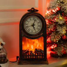Декоративний камін-годинник LED-підсвічування USB 25×14×40 (см) CR-3-6 (LG-CR-3-6)