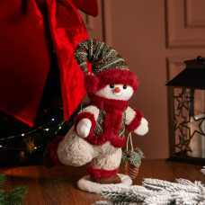 Новорічна фігурка Сніговик з шишкою 26×21×38 (см) CR-4-15 (LG-CR-4-15)