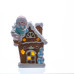 Новорічна декоративна фігурка з підсвіткою 14×9×20 см Новорічний декор Будиночок зі сніговиком з порцеляни CR-6-5 (LG-CR-6-5)