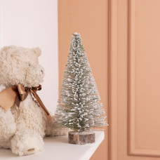 Новорічна настільна ялинка зимова Стріла 25 см на дерев'яній підставці SOK-М-12-2 (LG-SOK-М-12-2)