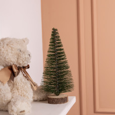 Новорічна настільна ялинка зелена Стріла 25 см на дерев'яній підставці SOK-М-12-3 (LG-SOK-М-12-3)