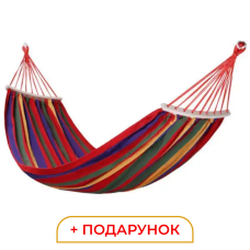 Гамак туристичний підвісний тканинний 174х80 см з планкою Червоний SJ-0010-2R (LG-SJ-0010-2R)