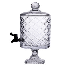 Лимонадниця зі скляним краном 39 см 4,5 л прозора на підставці HP-19-3 (LG-HP-19-3) Лимонадниця зі скляним краном 39 см 4,5 л прозора на підставці HP-19-3 (LG-HP-19-3)