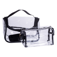 Набір прозорих жіночих косметичок для дому 2 (шт) Чорний HP-16-6K (LG-HP-16-6K)