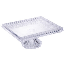 Тортівниця прямокутна на ніжці 30×25×13 (см) скляна HP-19-147 (LG-HP-19-147)