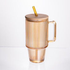 Скляна чашка з кришкою і трубочкою 750 мл Коричнева HP-19-50R (LG-HP-19-50R) Скляна чашка з кришкою і трубочкою 750 мл Коричнева HP-19-50R (LG-HP-19-50R)