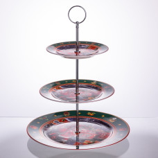 Фруктовниця на 3 яруси Santa новорічна фуршетна HP-SDHK-9 (LG-HP-SDHK-9)