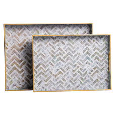 Набір прямокутних підносів для подачі їжі 2 (шт) 40×30×4 (см) HP-HK-16 (LG-HP-HK-16)