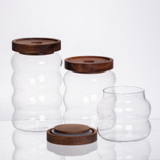 Набір банок для сипучих продуктів 3 штуки з бамбуковими кришками 400/600/800 мл 64486-12 (LG-64486-12) Набір банок для сипучих продуктів 3 штуки з бамбуковими кришками 400/600/800 мл 64486-12 (LG-64486-12)