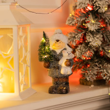 Новорічна фігурка з підсвічуванням Дівчинка з ялинкою з порцеляни 10×9×18 (см) CR-5-16 (LG-CR-5-16)