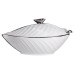 Супниця 800 (мл) порцелянова 32×21×16 (см) з кришкою Білий з сріблом XL-4054AS (LG-XL-4054AS)
