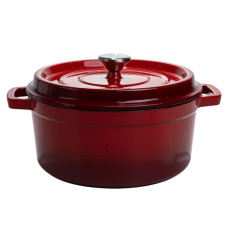 Каструля чавунна 3.5 л емальована Ø24 см з кришкою HP-1-1-RED (LG-HP-1-1-RED)