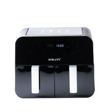 Аерофритюрниця SOKANY SK-10005 на 10 літрів, з двома відділеннями 2400 Вт чорна (LG-2114460271) Аерофритюрниця SOKANY SK-10005 на 10 літрів, з двома відділеннями 2400 Вт чорна (LG-2114460271)