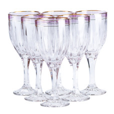 Келихи для вина із золотою облямівкою 6 шт по 250 мл Рожевий HP548 (LG-2148787630) Келихи для вина із золотою облямівкою 6 шт по 250 мл Рожевий HP548 (LG-2148787630)