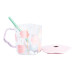Чашка скляна 500 мл з ложкою і кришкою Рожевий HP7213P (LG-2148787692)
