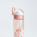 Пляшка для води 620 мл з трубочкою Рожева HP17300P (LG-2183918510)