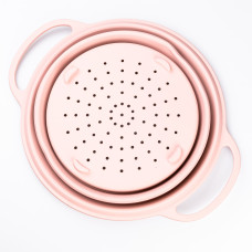 Друшляк силіконовий складаний з ручками 2.6 л Рожевий HP34544P (LG-2183953907)