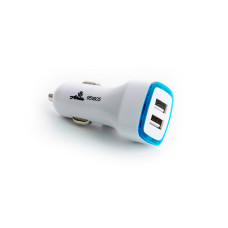 Автомобильное зарядное устройство 12 Atelie 2 USB x 5V x 2.1A квадрат белый