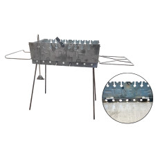 Мангал-чемодан с гриль-полками KS-UKR 2мм x 10шп + кочерга