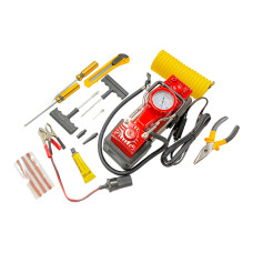 Автомобильный компрессор с набором инструментов в кейсе 12В x 7bar x 40л/мин двухпоршневой Автомобильный компрессор с набором инструментов в кейсе 12В x 7bar x 40л/мин двухпоршневой